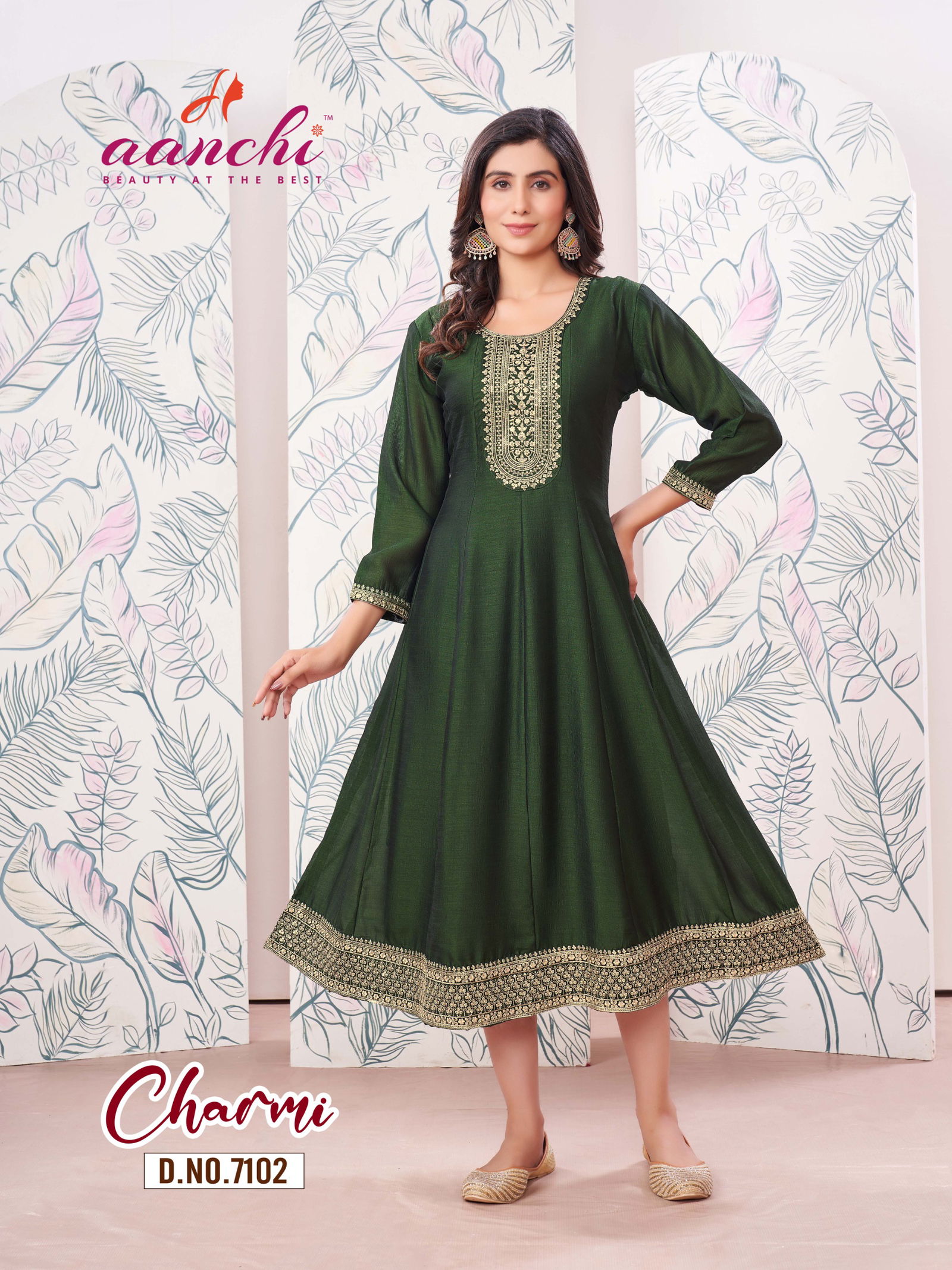 Charmi By Aanchi Vichitra Embroidered Anarkali Kurtis Wholesale Market In Surat
